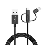 Mangotek 3-in-1 Charging & Sync Cable (USB-A to Micro / Lightning / USB-C)