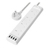 Verbatim Power Strip 4 AC Outlets & 4 USB-A Ports 17W 1.8m