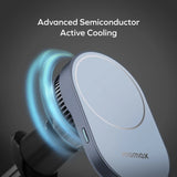 Momax 1-Move Q.Mag 25W Magnetic Wireless Charging Car Mount (Features active cooling technology)