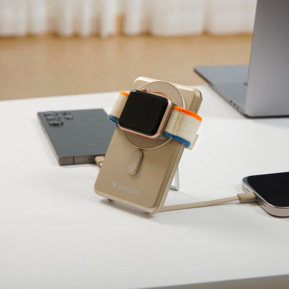 Verbatim 5 in 1 Charge 'n' Go 5000mAh Power Bank (Magnetic Wireless + Lightning + USB-C Cable) (CCC Certification)