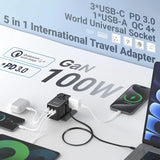 Minix TP100 100W Travel Adapter w/ Retractable Cable